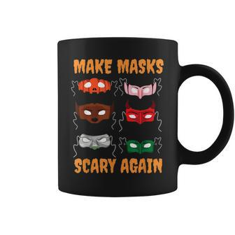 Multicolored Trump Funny Make Masks Scary Again Halloween Halloween Funny Gifts Coffee Mug | Mazezy