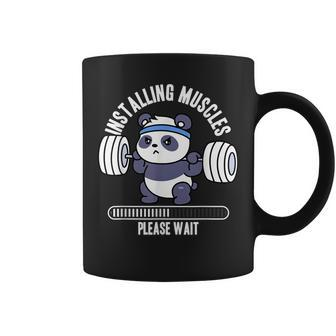 Muscle Building Fitness Panda Weight Lifting Barbell Workout Coffee Mug - Seseable