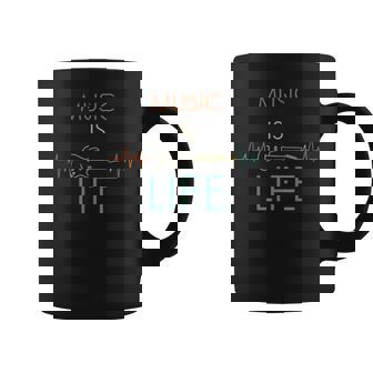Music Is Life Heartbeat Electric Guitar Music Lover Coffee Mug - Thegiftio UK