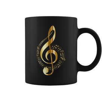 Music Note Gold Treble Clef Musical Symbol For Musicians Coffee Mug | Mazezy