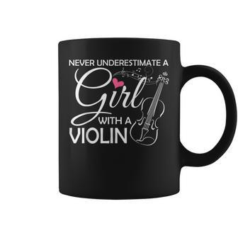 Music Viola Cello Never Underestimate A Girl With A Violin Coffee Mug | Mazezy