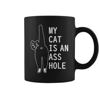 My Cat Is An Asshole Funny Feline Pet Halloween Vintage Halloween Funny Gifts Coffee Mug | Mazezy
