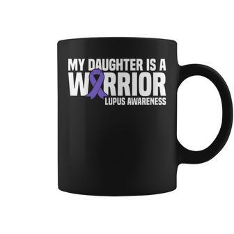My Daughter Is A Warrior Purple Ribbon Lupus Awareness Coffee Mug - Thegiftio UK