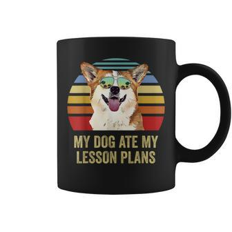 My Dog Ate My Lesson Plans Corgi Teacher Coffee Mug | Mazezy