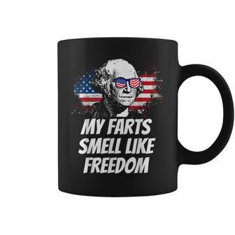 My Farts Smell Like Freedom Funny July 4Th George Washington Freedom Funny Gifts Coffee Mug | Mazezy