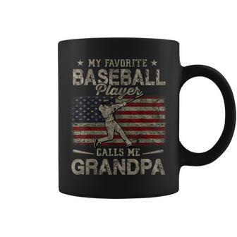My Favorite Baseball Player Calls Me Grandpa Fathers Day Coffee Mug - Seseable