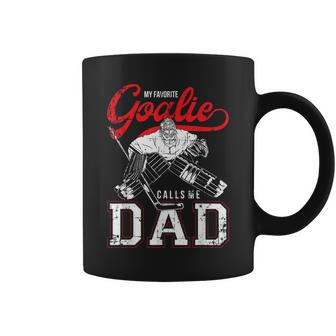 My Favorite Goalie Calls Me Dad Men Ice Hockey Player Sport Coffee Mug | Mazezy UK