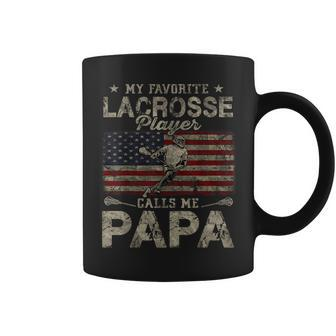 My Favorite Lacrosse Player Calls Me Papa Fathers Day Coffee Mug | Mazezy