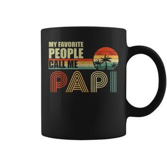 My Favorite People Call Me Papi Vintage Fathers Day Coffee Mug - Seseable