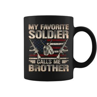 My Favorite Soldier Calls Me Brother Us Army Brother Coffee Mug | Mazezy