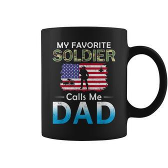My Favorite Soldier Calls Me Dadproud Army Dad Gift For Mens Coffee Mug | Mazezy