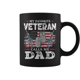My Favorite Veteran Calls Me Dad Usa Flag Dad Father Gift Gift For Mens Coffee Mug | Mazezy