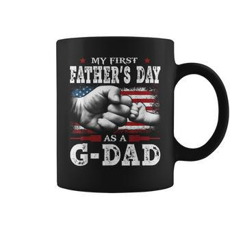 My First Fathers Day As A G Dad American Flag New Grandpa Coffee Mug | Mazezy