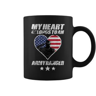 My Heart Belongs To An Army Ranger Flag America Coffee Mug | Mazezy