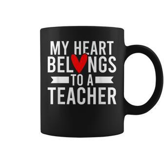 My Heart Teacher Husband Of A Teacher Teachers Husband Gift For Mens Gift For Women Coffee Mug | Mazezy DE