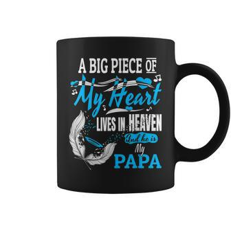 My Papa Lives In Heaven Memorial Day Papa Dad Grandpa Coffee Mug | Mazezy
