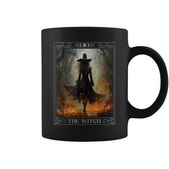 Mystical Witch Tarot Walking In The Forest Halloween Gothic Coffee Mug - Seseable