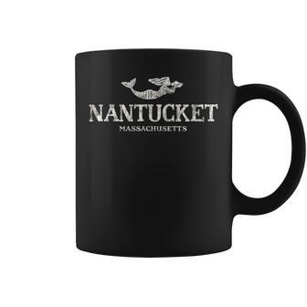 Nantucket Ma Vintage Mermaid & Seashell Coffee Mug | Mazezy