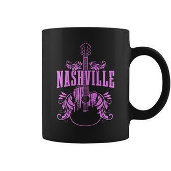 Nashville Guitar Tennessee Country Music City Vintage Coffee Mug | Mazezy
