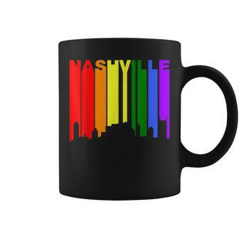Nashville Tennessee Lgbtq Gay Pride Rainbow Skyline Coffee Mug | Mazezy