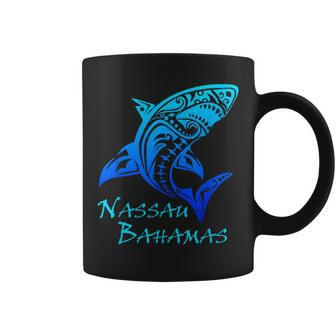 Nassau Bahamas Vintage Retro Tribal Shark Vacation Coffee Mug | Mazezy