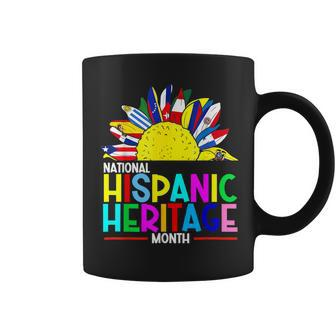 National Hispanic Heritage Month Latino Flags Sunflower Coffee Mug - Monsterry AU
