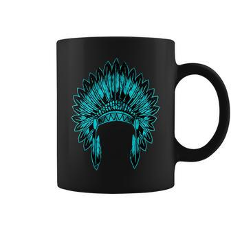 Native Ameircan Feather Headdress Pride Indian Chief Costume Coffee Mug | Mazezy