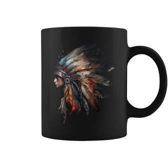 Native American Indian Headpiece Feathers For And Women Coffee Mug - Monsterry DE