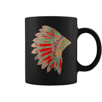 Native American Indian Tribes Feather Headdress Pride Chief Coffee Mug | Mazezy
