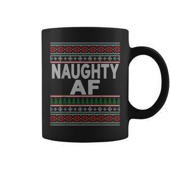 Naughty Af Ugly Christmas Sweater For Couples Coffee Mug | Mazezy