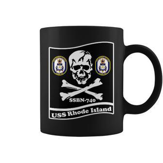 Navy Submarine Uss Rhode Island Ssbn740 Skull Flag Coffee Mug | Mazezy