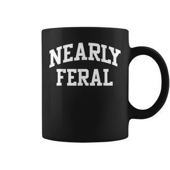 Nearly Feral Funny Feral Child Kids Coffee Mug | Mazezy