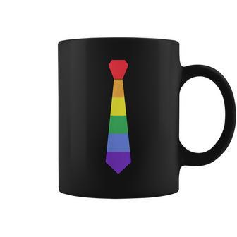 Necktie Suit Tie Tuxedo Gay Pride Flag Color Wedding Coffee Mug | Mazezy