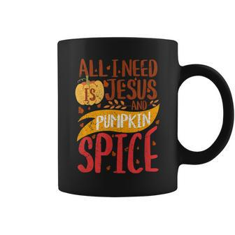 All I Need Is Jesus Christ And Pumpkin Spice Latte Fall Yall Latte Coffee Mug | Mazezy