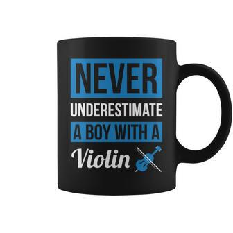 Never Underestimate A Boy With A Violin T Violin Gift Coffee Mug - Seseable