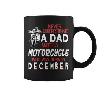 Never Underestimate A Dad With A Motorcycle Born In February Funny Gifts For Dad Coffee Mug | Mazezy
