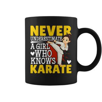 Never Underestimate A Girl Who Knows Karate Funny Karate Coffee Mug - Seseable