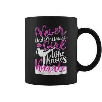 Never Underestimate A Girl Who Knows Karate Gift For Girls Coffee Mug - Seseable