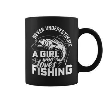 Never Underestimate A Girl Who Loves Fishing Fisherman Coffee Mug - Seseable