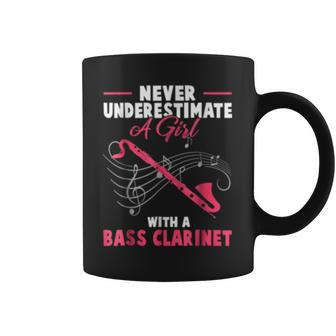 Never Underestimate A Girl With A Bass Clarinet T Bass Funny Gifts Coffee Mug | Mazezy