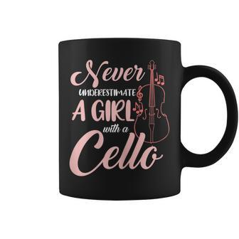 Never Underestimate A Girl With A Cello Coffee Mug | Mazezy