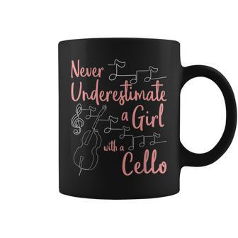Never Underestimate A Girl With A Cello Player Cellist Coffee Mug | Mazezy