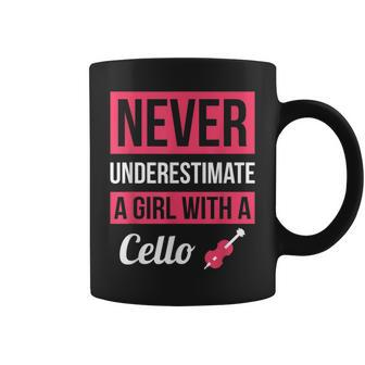 Never Underestimate A Girl With A Cello T Cello Gift Coffee Mug | Mazezy