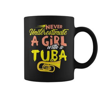Never Underestimate A Girl With A Tuba Design Coffee Mug | Mazezy