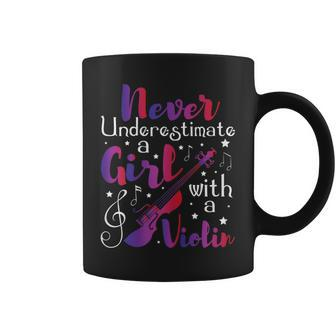 Never Underestimate A Girl With A Violin Violinist Violin Funny Gifts Coffee Mug | Mazezy