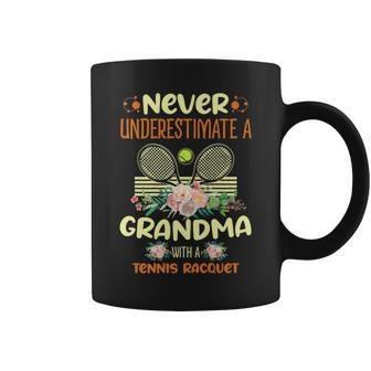 Never Underestimate A Grandma With A Tennis Racquet Tennis Coffee Mug - Seseable