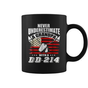 Never Underestimate A Grandpa With A Dd 214 Veteran Veteran Funny Gifts Coffee Mug | Mazezy
