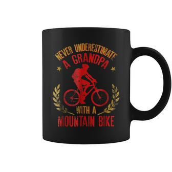 Never Underestimate A Grandpa With A Mountain Bike Coffee Mug - Seseable