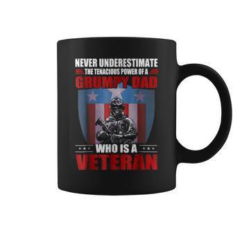 Never Underestimate A Grumpy Dad Who Is A Veteran Coffee Mug - Seseable