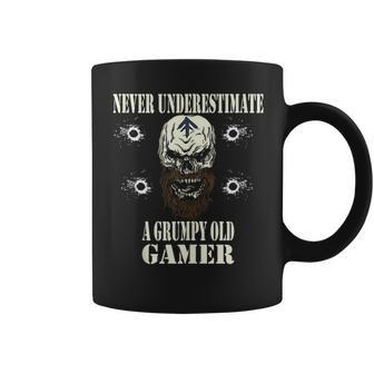Never Underestimate A Grumpy Old Gamer For Gaming Dads Coffee Mug - Seseable